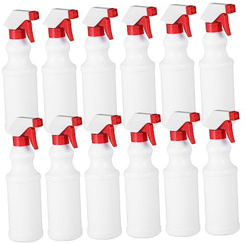 Ipetboom 12piezas Botella De Spray De Plástico De Botella De Agua Rellenable Pulverizador Paquete Roja Para Rociador De Agua Para Jardinería y Limpieza