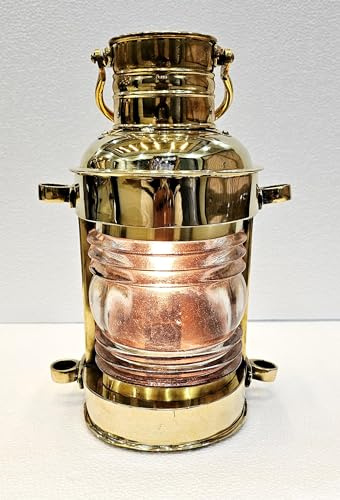 Vintage Shiny Brass Electric Table/Desk Lamp Maritime Ship Lantern Boat Light Home Decorative 14 (Inches)
