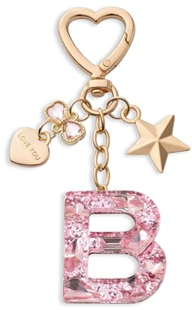 CHUQING Schlüsselanhänger Buchstabe Mädchen Keychain Glitzer | Glitzernder Buchstaben Schlüsselanhänger mit Anfangsbuchstaben für Mädchen und Damen,persönliches Accessoire Geschenk.