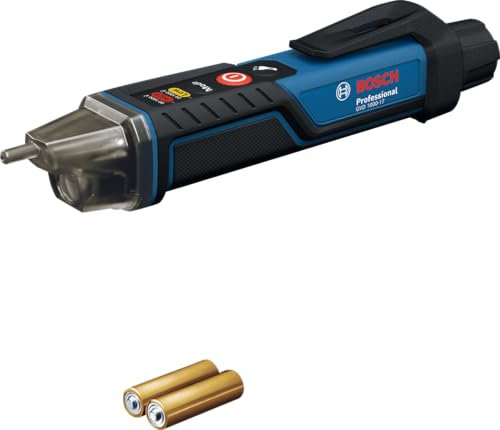 Bosch Professional Voltage Detector GVD 1000-17 (Non-Contact Voltage Detection, IP67, Dual Range 24-1000V AC, Integrated Flashlight, Belt Clip, CAT IV 1000V Tested)