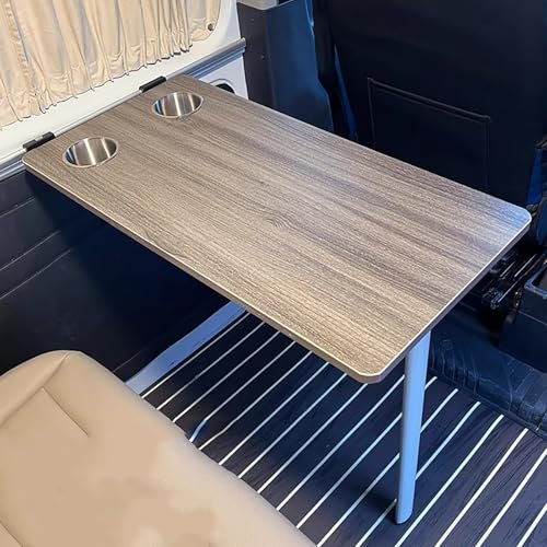 Tavolo da pranzo pieghevole per camper, con 2 scomparti per tazze, multifunzione, per camper, casa, ufficio, campeggio, picnic all'aperto