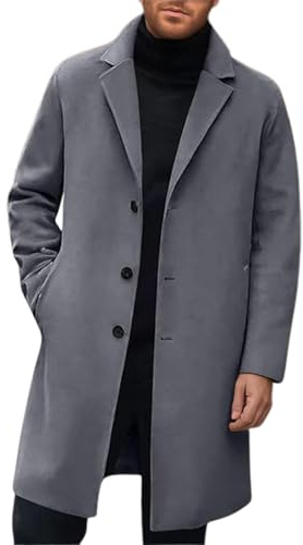 Giaccone Uomo Lana Invernale - Giacca Anorak Uomo Trench Lunga per Protezione Termica Invernale e Capospalla Impermeabile Antivento con Design Elegante Casual
