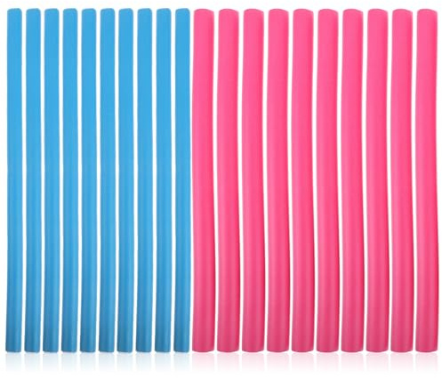 Gogogmee Bigodini Flessibili in Schiuma 1.2cm e 1.4cm, Set da 20 Pezzi, Barre Arricciacapelli senza Calore per Chioma Naturali, Leggeri e Facili da Usare, Adatti per Uso Colore Casuale