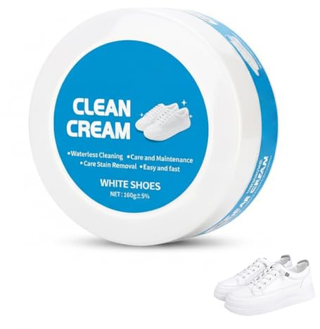 Shoe Cleaner, 2026 New White Shoe Cleaner Cream, Trainer Cleaner with Sponge, Multi-Functional Cleaning and Stain Removal Cream, Multipurpose No-Wash Solid Cleaning Paste for Trainer, Sneaker