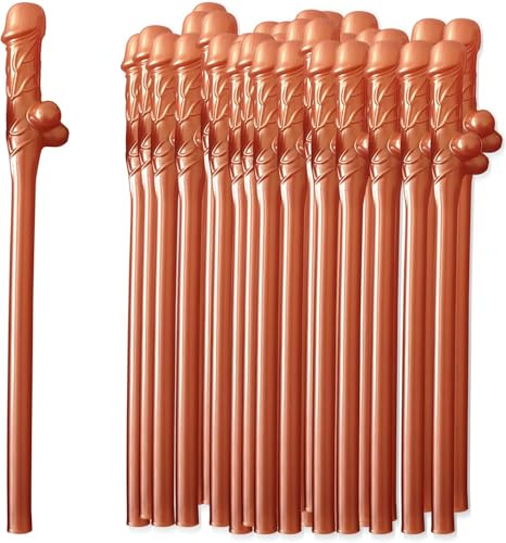 Rosegold Party Straws,10PCS Hen Party Hard Plastic Straws, Reusable Only Straws for Parties, Girls Cocktail Night Novelty Party Accessories for Bar Bachelorette Party Birthday Wedding
