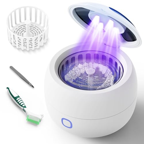 ZYREX Ultrasonic Retainer Cleaner 45kHz 24W, 4 Modes for Retainer, Dentures