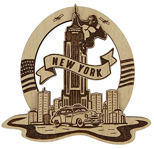 Printtoo Holz graviertes New York Konig Kong Kuhlschrankmagnete Andenken - Geschenk