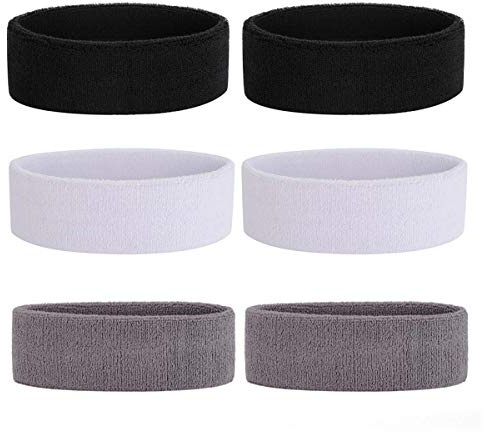 ONUPGO Schweißband Stirnband Männer & Frauen - 3 STÜCKE / 6 STÜCKE / 12 STÜCKE Sport Stirnbänder Feuchtigkeitstransport Athletisch Baumwollfrottee Schweißband Schweißabsorbierendes Stirnband