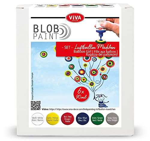 VIVA DECOR Blob Paint Farb-Set Luftballon-Mädchen 6x90ml