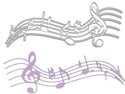 Stanzenshop Stanzschablone: Geschwungene Notenzeile - Ideal für Musikkünstler, die ihre Kreativität ausdrücken möchten. Mit dieser Stanzschablone setzen Sie elegante musikalische Akzente