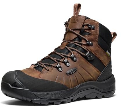 KEEN Men's Revel 4 Mid Height Polar Insulated Waterproof Snow Boots, Dark Earth/Caramel Cafe, 12 US
