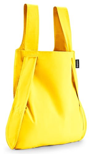 Notabag Mini 2 in 1 Rucksack Handtasche (Yellow) – Wasserabweisend, wiederverwendbar, faltbar – Cleveres Design für mehr Flexibilität – Rucksack Damen klein kompakt