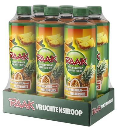 RAAK Sirop Multi-Fruits Premium | 5 Saveurs Exotiques 30 Verres | Pomme Orange Passion Poire Ananas