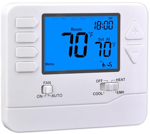 Suuwer Non-Programmable Heat Pump Thermostat for Home up to 2 Heat and 1 Cool