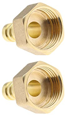 Create idea Juego de 2 racores estriados de latón de 10 mm a 1,27 cm BSP hembra, conexión de manguera, adaptador acoplador para combustible, aire, gas, agua, aceite