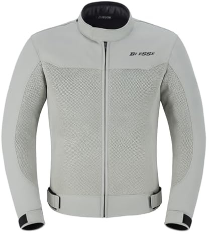BI ESSE Giacca Moto Estiva Traforato interno Impermiabile Sfodrabile Con Protezioni livello A (IT, Testo, M, Regular, Regular, GRIGIO)