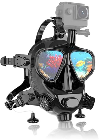 Máscara de Buceo Completa Compatible con Cuceo y Esnórquel, Soporte Cámara 180°, Mini Tanques SMACO 1L/1.9L