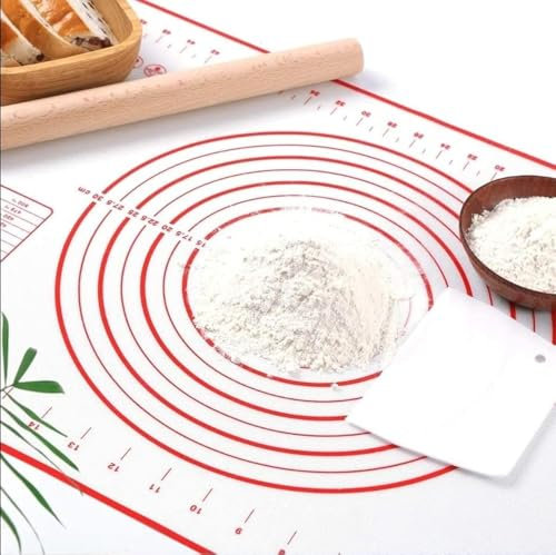 Silicone Mat 60 x 80 cm Dough Mat Baking Mat XXL Non-Stick Mat. Silikon Backmatte Antihaft-Teigmatte, Wiederverwendbar und BPA-frei,80 * 60cm- Backunterlage für Plätzchen, Pizza & Brot