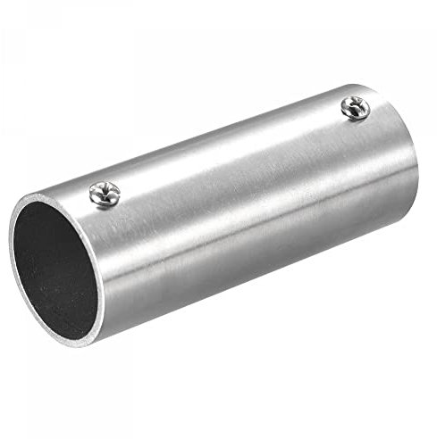 sourcing map Rail Pipe Fitting 2-Way 100mm Length 202 Stainless Steel Straight Connector Brushed for 33mm/1.3 OD Handrail Railing