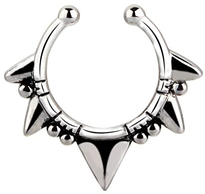 KnSam 1.6MM Nose Stud Men, C Nagelform Silber Piercing Stud für Herren Damen in Edelstahl, Lippen Piercing Ringe Ohrringe Schmuck, 1stk