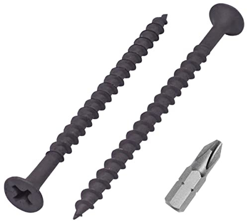 SKIR'CO (100 Stück) Schwarzes Phosphat-Finish 3,9 x 65 mm Trockenbauschrauben, Holzschrauben, Kreuzschlitz, Gipskartonschrauben