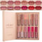 Rouge à Lèvres, Layhou 12 Couleurs Ensemble de Rouge à Lèvres 2.5ml, Rouge à Lèvres Mate Nacrée Non Collante, Rouge à Lèvres Brillants, Cadeau Femme