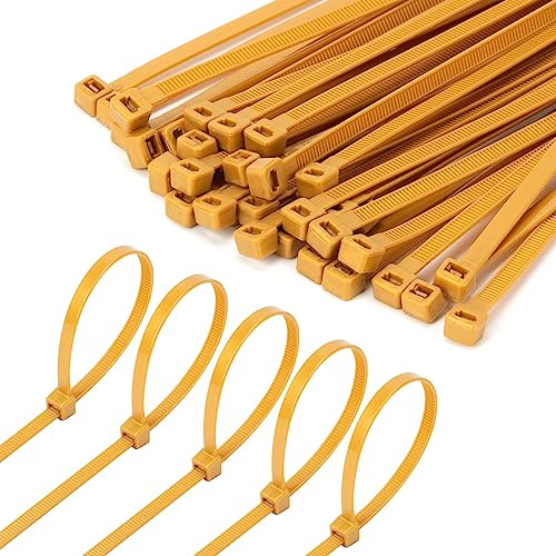 Armpow 6 Inch Gold Zip Tie 1000 PCS, 18 Lbs - Small to Medium Zip Tie, Nylon PA66 UV Resistant Cable Tie for Indoor and Outdoor Use - Ideal for bundling and securing objects