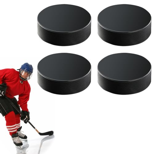 GRKB Juego de Hockey sobre Ruedas, 4 Piezas Pelotas de Hockey sobre Hielo, Discos de Hockey sobre Hielo Durable Sports Fan Hockey Puck para Practicar y Entrenar