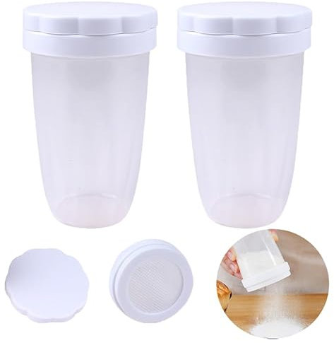 Esparcidor de azúcar en polvo, con malla fina, espolvoreador de azúcar en polvo con tapa, espolvoreador de azúcar, cacao, colador de azúcar en polvo para chocolate, harina de especias, colador de