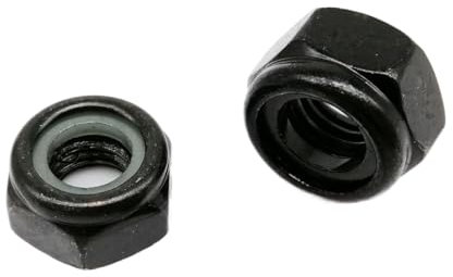2/5/10/25 Stück M2 M2.5 M3 M3.5 M4 M5 M6 M8 M10-M16 304 Edelstahl Schwarz Sechskant Nylon Einsatz Kontermutter Sechskant Selbstsichernde Kontermutter ( Color : Black carbon steel , Size : M16 2pcs )