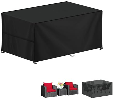 LAMUNI Large Garden Furniture Covers, 150x90x90cm Outdoor Garden Furniture Set Cover, 420D Oxford Patio Table Covers Waterproof Patio Furniture Covers for Outside Chair and Table Rattan Sofa Cover