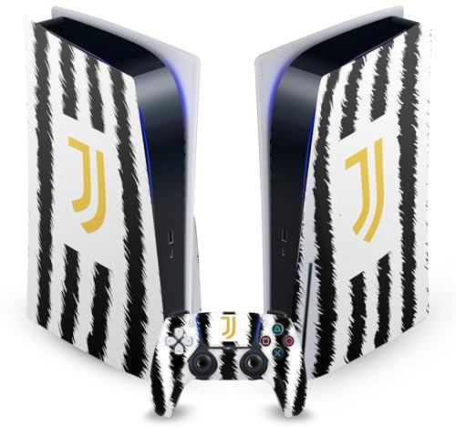 Head Case Designs Offizielle Juventus Football Club Home 2023/24 Match Kit Vinyl Frontplatte Haut Gaming Aufkleber kompatibel mit Sony PlayStation 5 PS5 Disc Edition Console & DualSense Controller