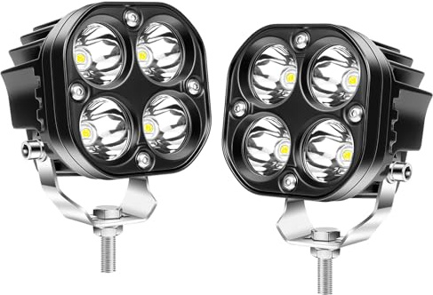 Willpower 2 Pcs faro led trabajo 3 pulgadas 40W luz amarilla foco led 12v para SUV UTV ATV todoterreno Camión Moto Barco
