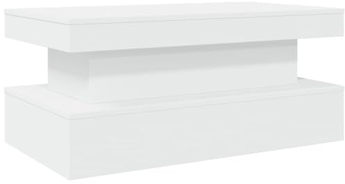 vidaXL Mesa de Centro con Luces LED Blanco 90x50x40 cm