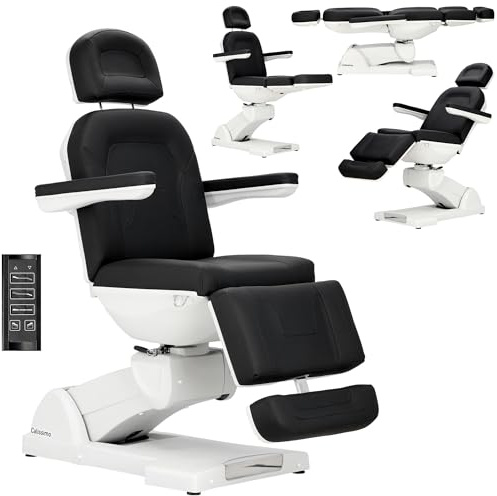 Calissimo Profi Elektrische Kosmetikliege Excellence – Luxus Behandlungsliege mit 4 Motoren für Kosmetik, Pediküre & Massage, Vollautomatisch verstellbar, Premium Eco-Leder, Inkl. Fernbedienung