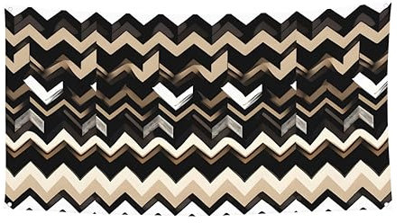 Schwarz-weiß-hellbrauner Zick-Zack-Druck, 88,9 x 178,9 cm, festliches Banner, Party-Dekoration, für drinnen und draußen, Feiern, Geburtstagsbanner