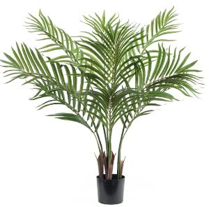 Leflos 90cm konstgjord Dypsis Lutescens palm, växt endast för inomhusbruk med 9 avtagbara stammar, deco för kontor, butik, lägenhet och fest