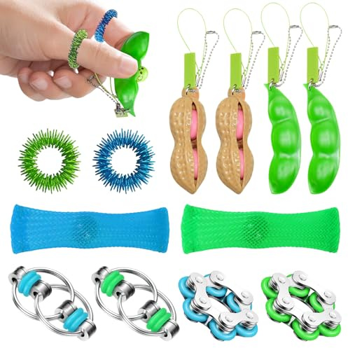 Fidget Toys Adhs Spielzeug,12 Stück Fidget Spinners Skills Borderline Anti Stress Spielzeugfür Kinder Erwachsene Fidget Toys for ADHS,Anti Angst Geschenke