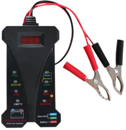 Ronyme Probador de batería de automóvil de 12 V, comprobador de Carga de batería, comprobador de batería Digital Profesional, comprobador de batería