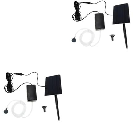 POPETPOP 2 Ensembles Pompe à Solaire compresseur Pouvoir Chauffage Trousse pour Piscine Pompe à air pour Aquarium à kit Pompe Panneau Solaire aérateur d'aquarium Abdos Black