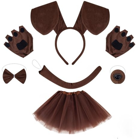 NaLatia Costume Carnevale Bambino,Cane Vestire Costume Animale Per Bambini Adulti Per Cosplays Accessori Del Cane Peloso Fascia Del Costumi
