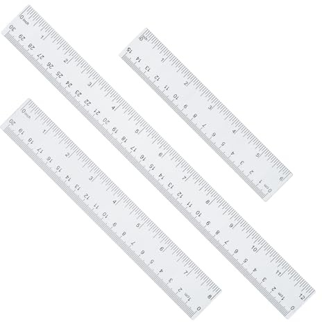 LAGEBONA Ruler 12 Inch 8 Inch 6 Inch Rulers,Bulk for Classroom School Supplies for Kids，Clear Ruler，mm Ruler，Ruler Set