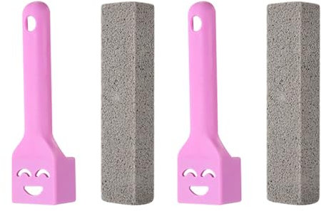 Fcnjsao 2 pezzi pietra pomice WC blocco di pulizia con manico rimuove efficacemente ruggine calcare macchie adatto per bagni