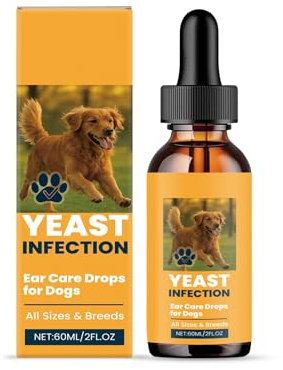 Poo4kark Pet Hundeohrpflege-Tropfen, Ohrenschmalzgeruch, Hundeohr lindert Entzündungen, Reiniger (Yellow, 60ml)