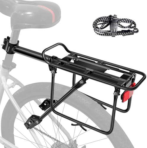 Mimoke Portaequipajes trasero para bicicleta de montaña de 26 a 29 pulgadas, aluminio, soporta hasta 30 kg, portabicicletas para bicicleta de montaña, montaje rápido, estable portaequipajes para