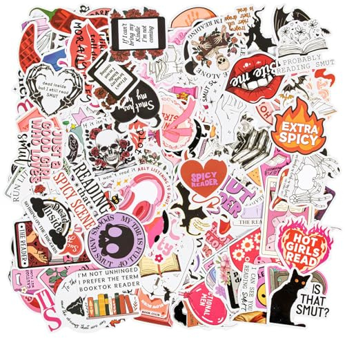 Dark Romance Bookish Book Stickers Vinyl for Kindle Laptops | 152pcs Aesthetic Stickers Cute Waterproof Reusable Stickers for Kindle Accessories, Scrapbook, Water Bottles, Laptops
