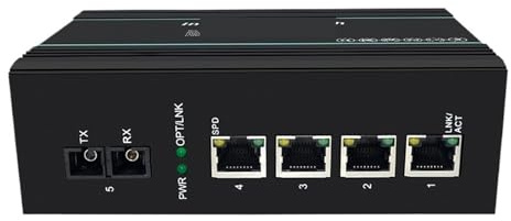 GTGFCSP Switch Ethernet Industriale Convertitore fotoelettrico Industriale for Guida DIN monomodale Ottico e Elettrico da 100 M RZ-6500-1FX4TX di Livello Industriale