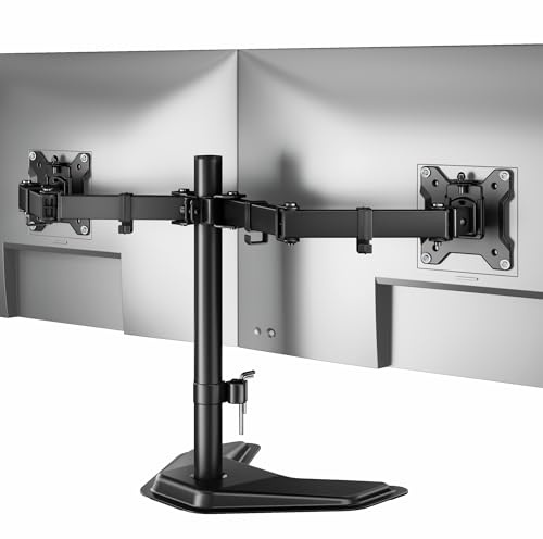 monTEK Stable Freestanding Dual Monitor Stand for 17–32” Computer Screens