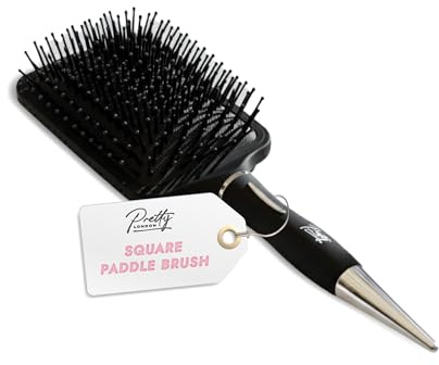 Pretty London Black brushes (Black – Square Paddle Hair Brush)
