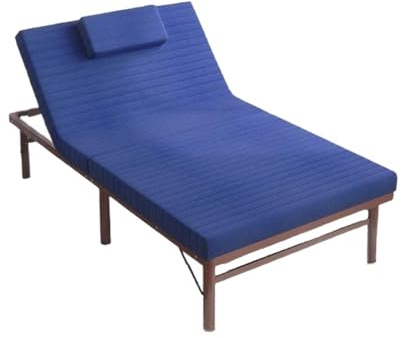 Bärbar säng Hopfällbar säng med balkongfunktion, justerbart ryggstöd, robust och platsbesparande(Blue,Medium)